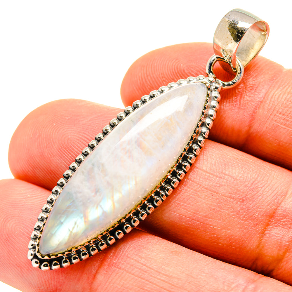 Rainbow Moonstone Pendants handcrafted by Anasilvercos - PD755072