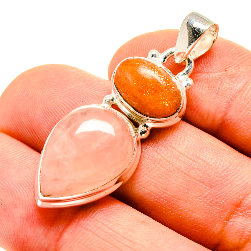 Rose Quartz Pendants handcrafted by Anasilvercos - PD755102