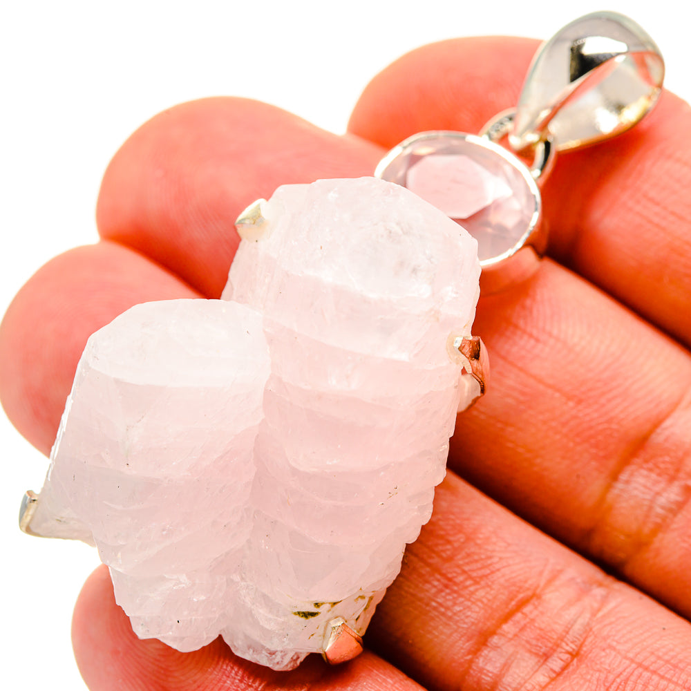 Rose Quartz Pendants handcrafted by Anasilvercos - PD755114