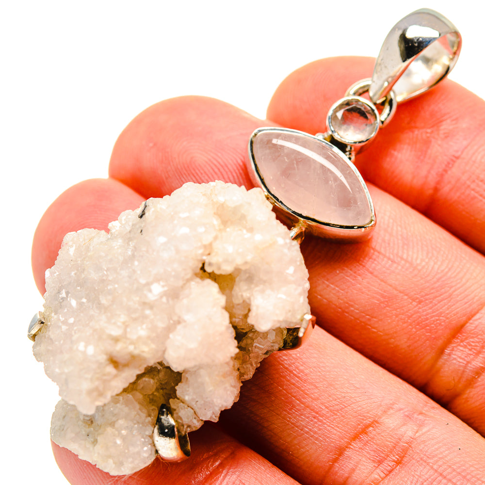 Rainbow Moonstone Crystal Pendants handcrafted by Anasilvercos - PD755116