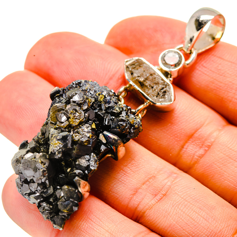 Hematite Crystal Pendants handcrafted by Anasilvercos - PD755119