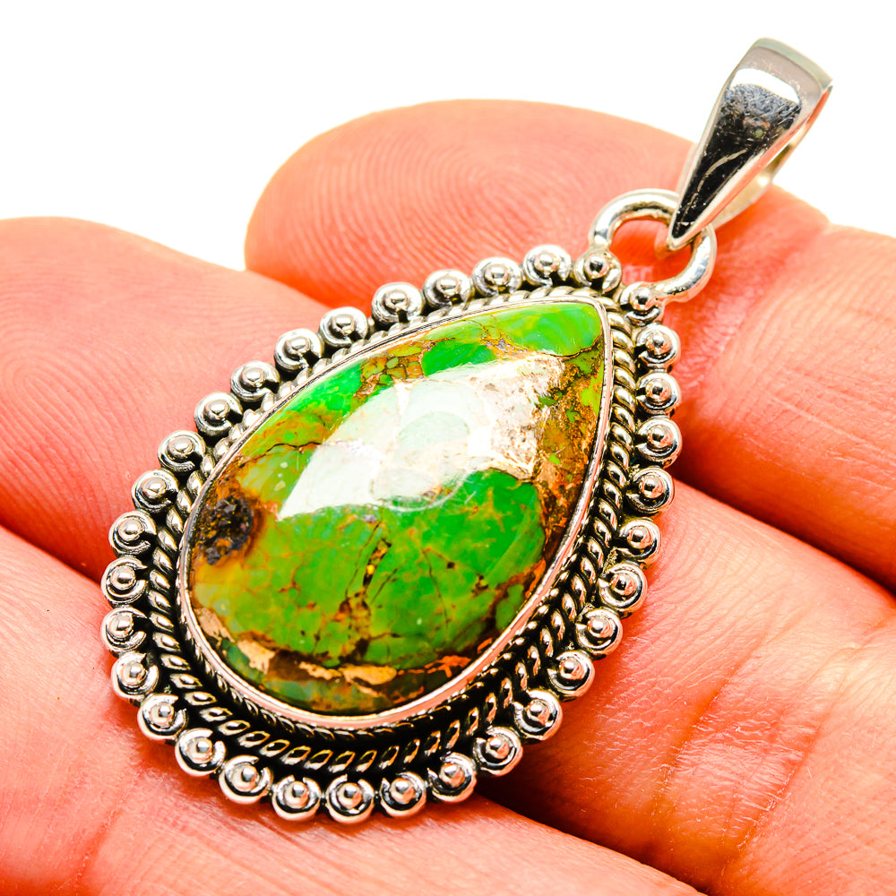 Green Copper Composite Turquoise Pendants handcrafted by Anasilvercos - PD755127