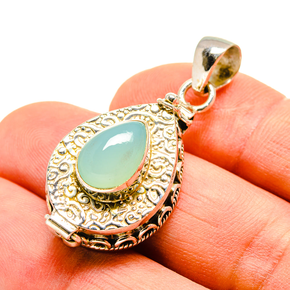 Aqua Chalcedony Pendants handcrafted by Anasilvercos - PD755172