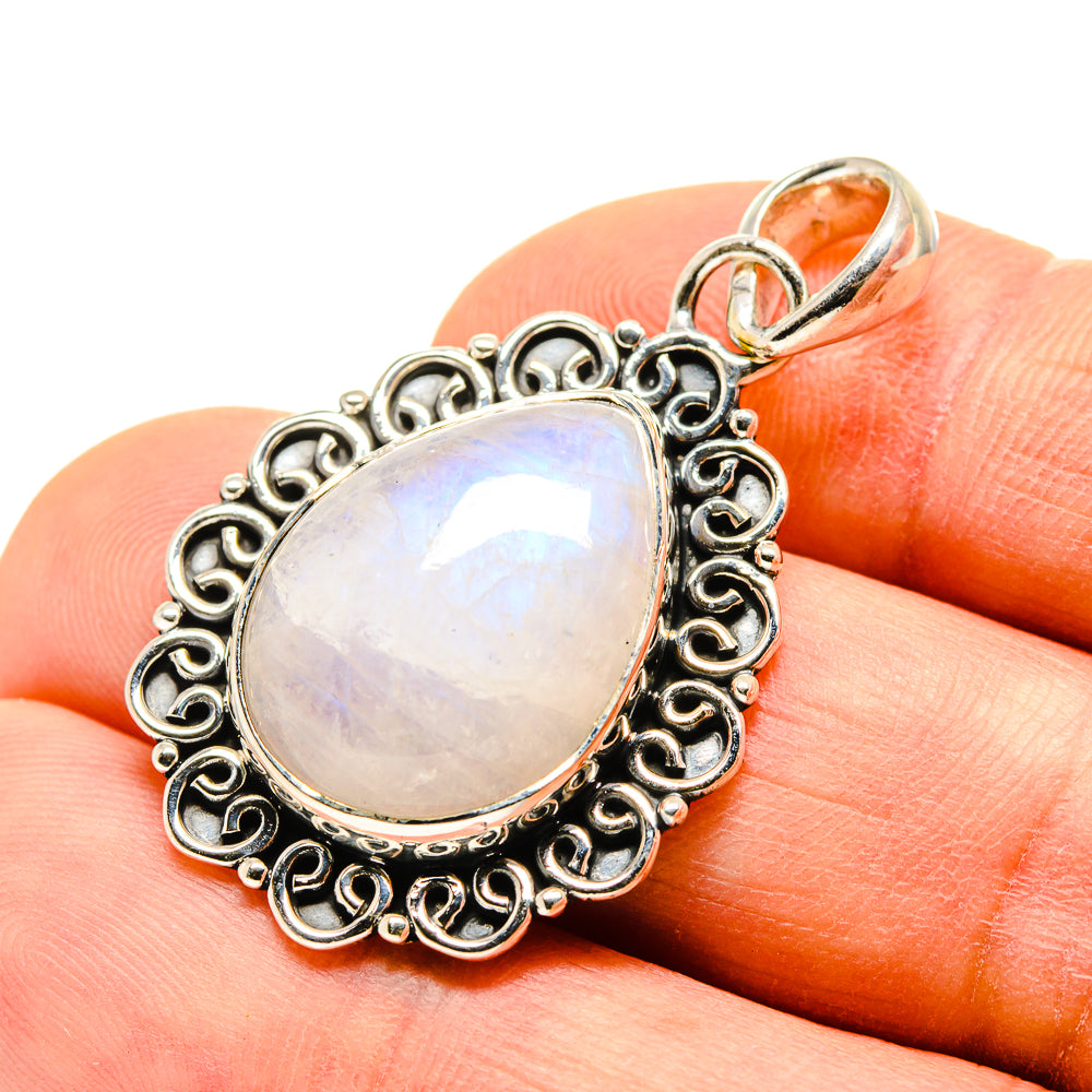 Rainbow Moonstone Pendants handcrafted by Anasilvercos - PD755183