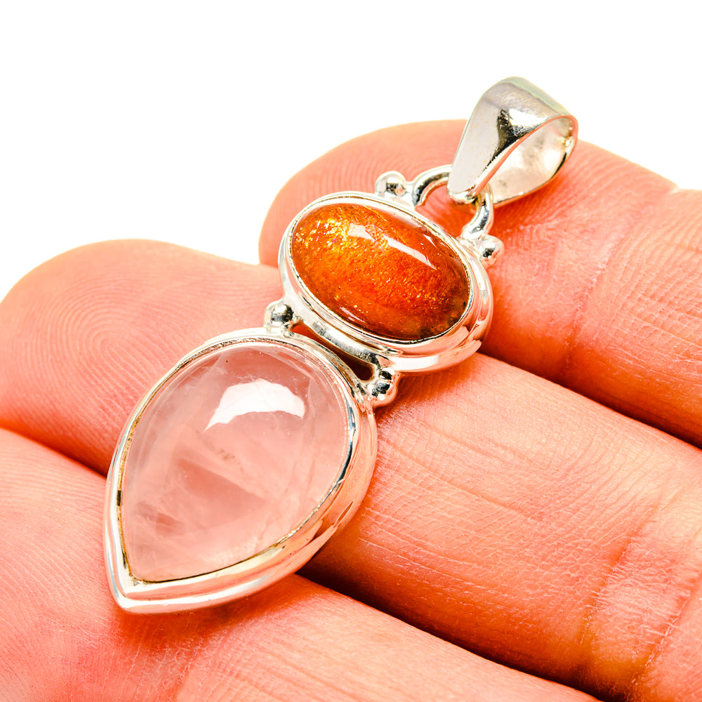 Rose Quartz Pendants handcrafted by Anasilvercos - PD755188
