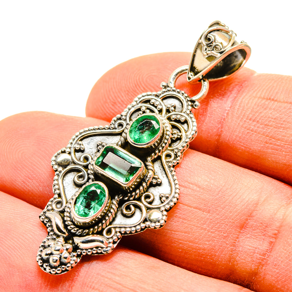 Zambian Emerald Pendants handcrafted by Anasilvercos - PD755194