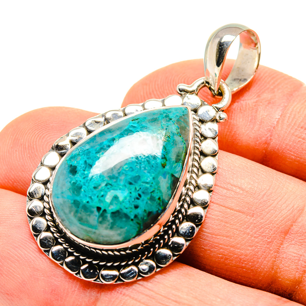 Chrysocolla In Quartz Pendants handcrafted by Anasilvercos - PD755203
