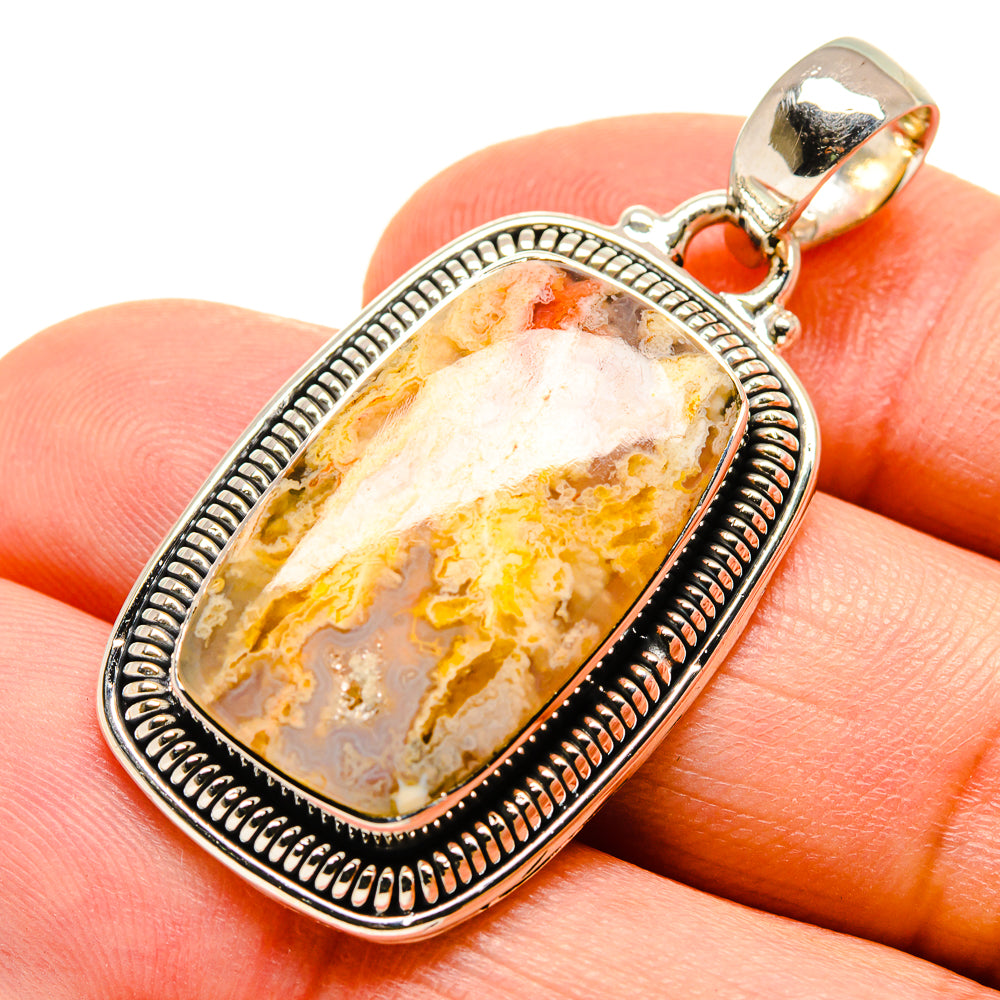 Plume Agate Pendants handcrafted by Anasilvercos - PD755236