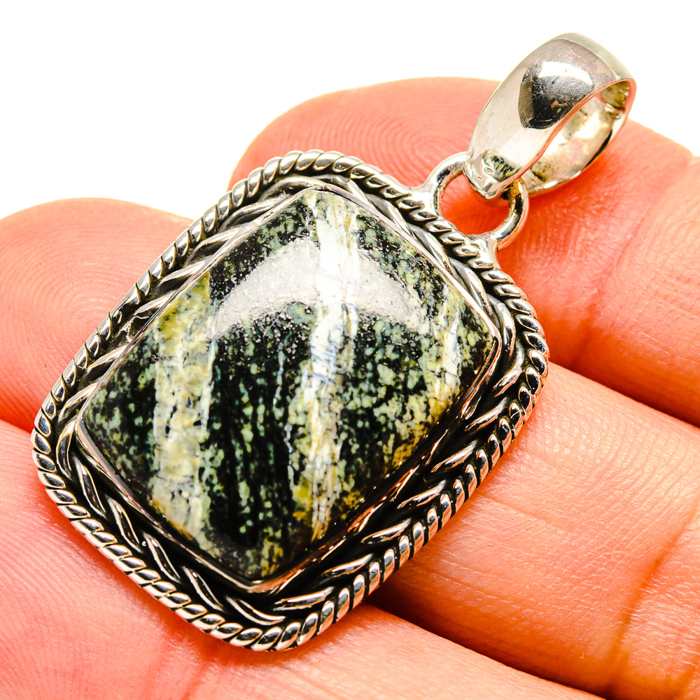 Green Moss Agate Pendants handcrafted by Anasilvercos - PD755246