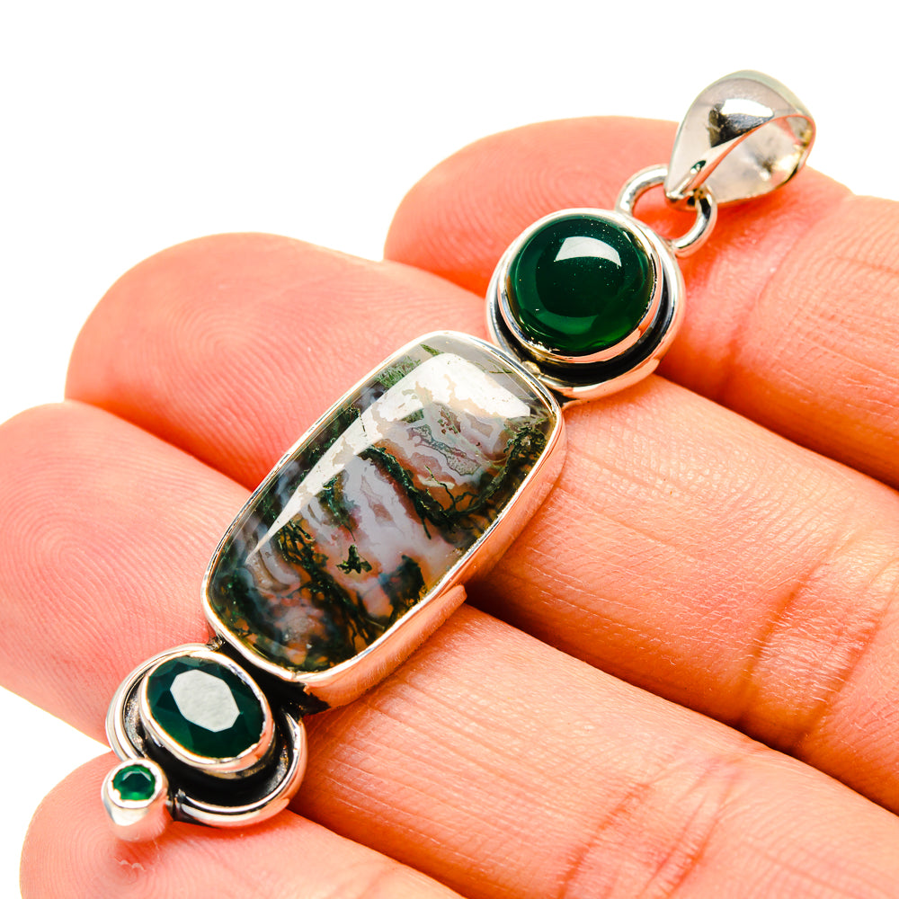Green Moss Agate Pendants handcrafted by Anasilvercos - PD755270
