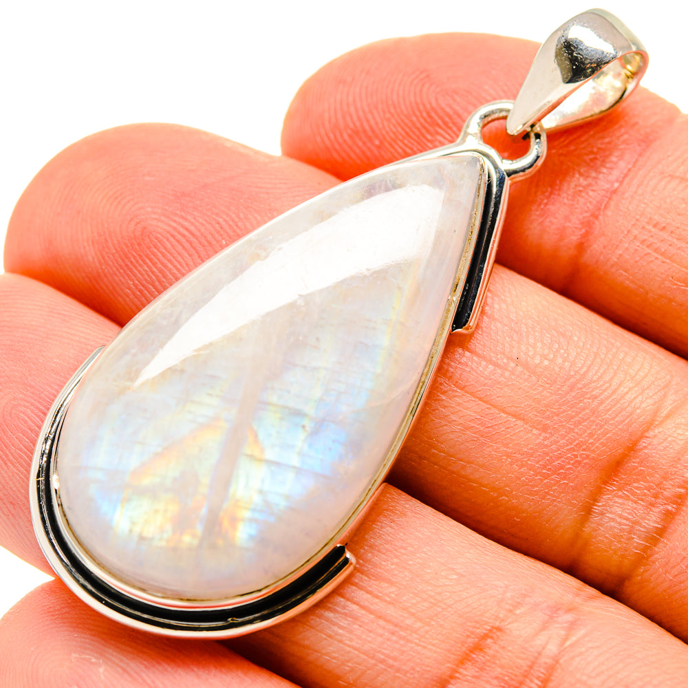 Rainbow Moonstone Pendants handcrafted by Anasilvercos - PD755293