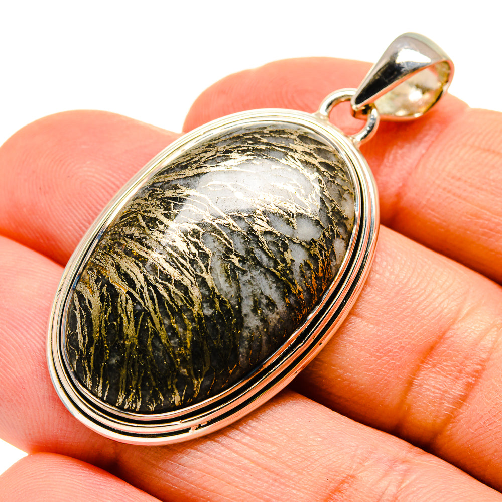 Pyrite Agate Pendants handcrafted by Anasilvercos - PD755310