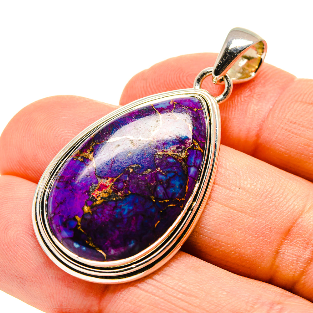 Purple Copper Composite Turquoise Pendants handcrafted by Anasilvercos - PD755320