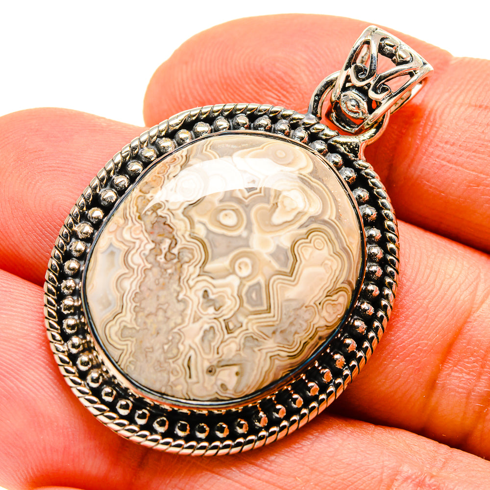 Laguna Lace Agate Pendants handcrafted by Anasilvercos - PD755339