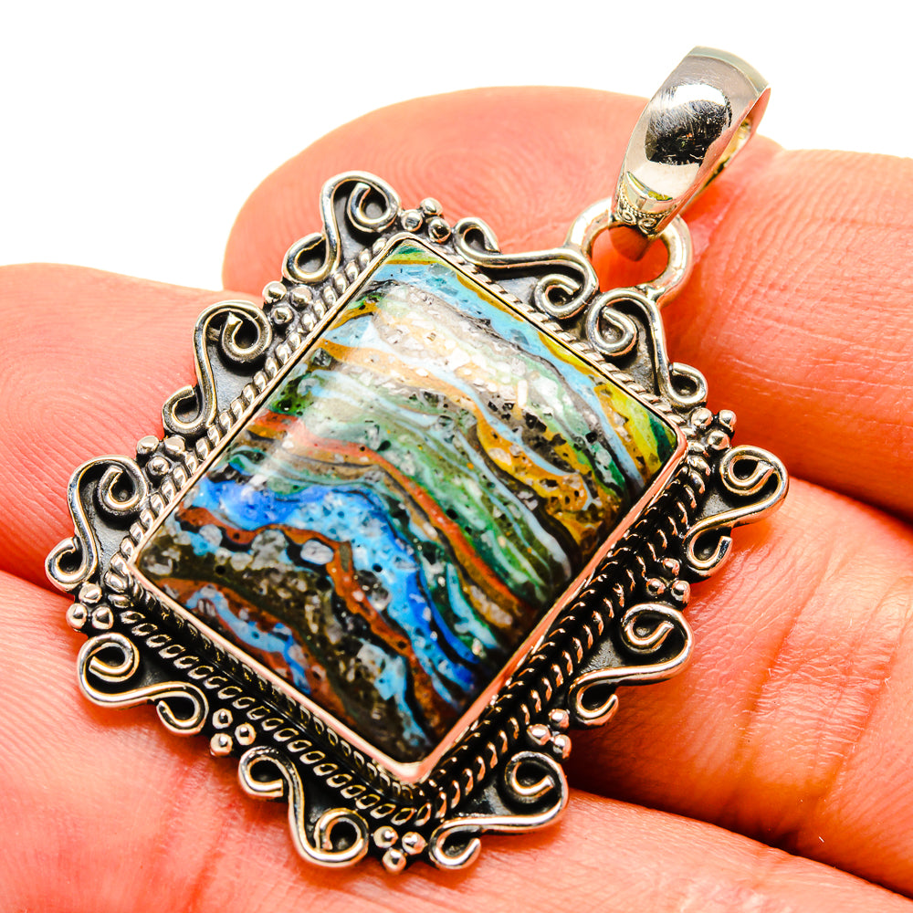 Rainbow Calsilica Pendants handcrafted by Anasilvercos - PD755345