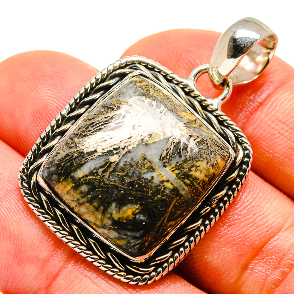 Pyrite Agate Pendants handcrafted by Anasilvercos - PD755357