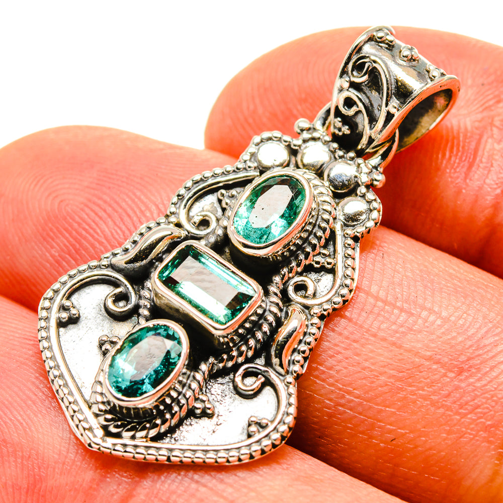 Zambian Emerald Pendants handcrafted by Anasilvercos - PD755361