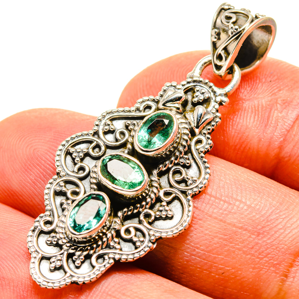Zambian Emerald Pendants handcrafted by Anasilvercos - PD755362