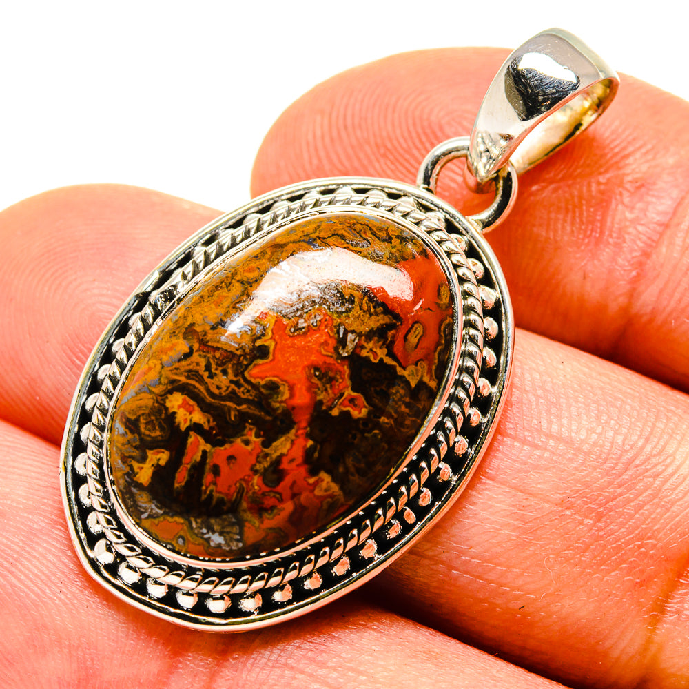 Moroccan Agate Pendants handcrafted by Anasilvercos - PD755389