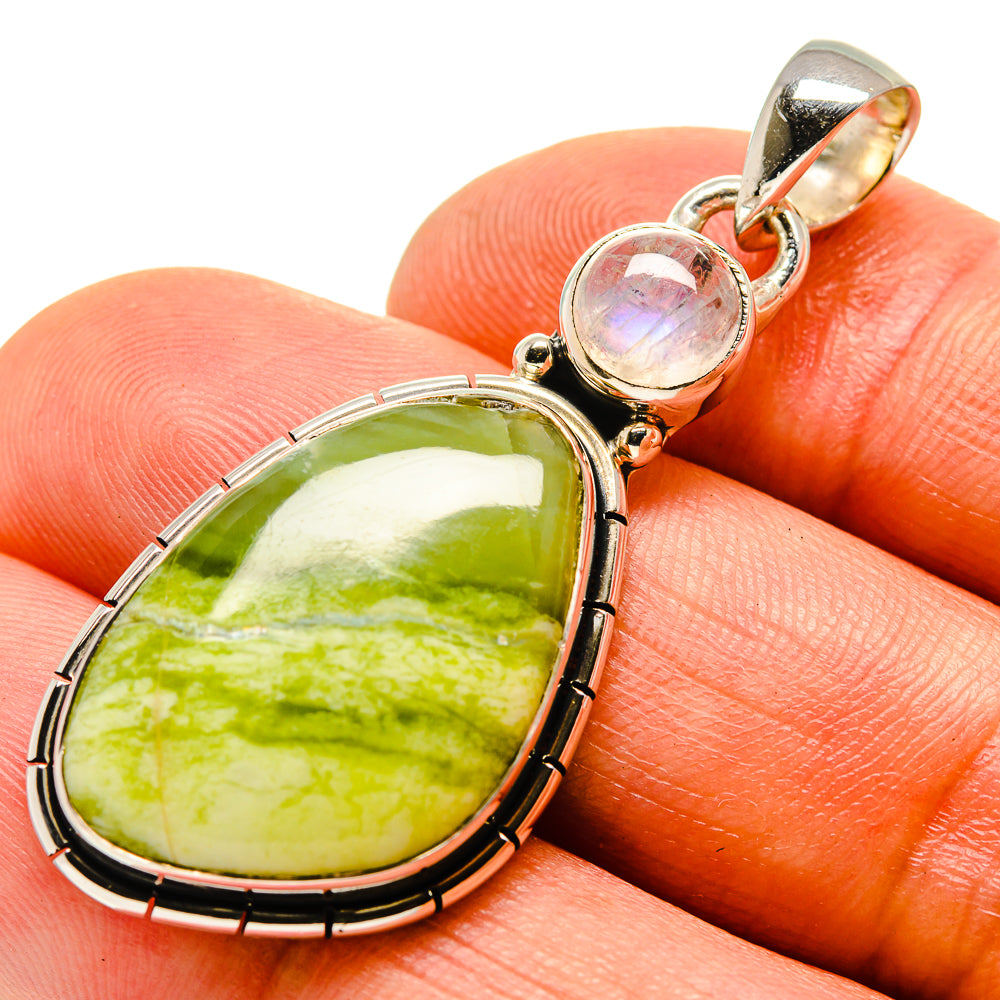 African Green Opal Pendants handcrafted by Anasilvercos - PD755408
