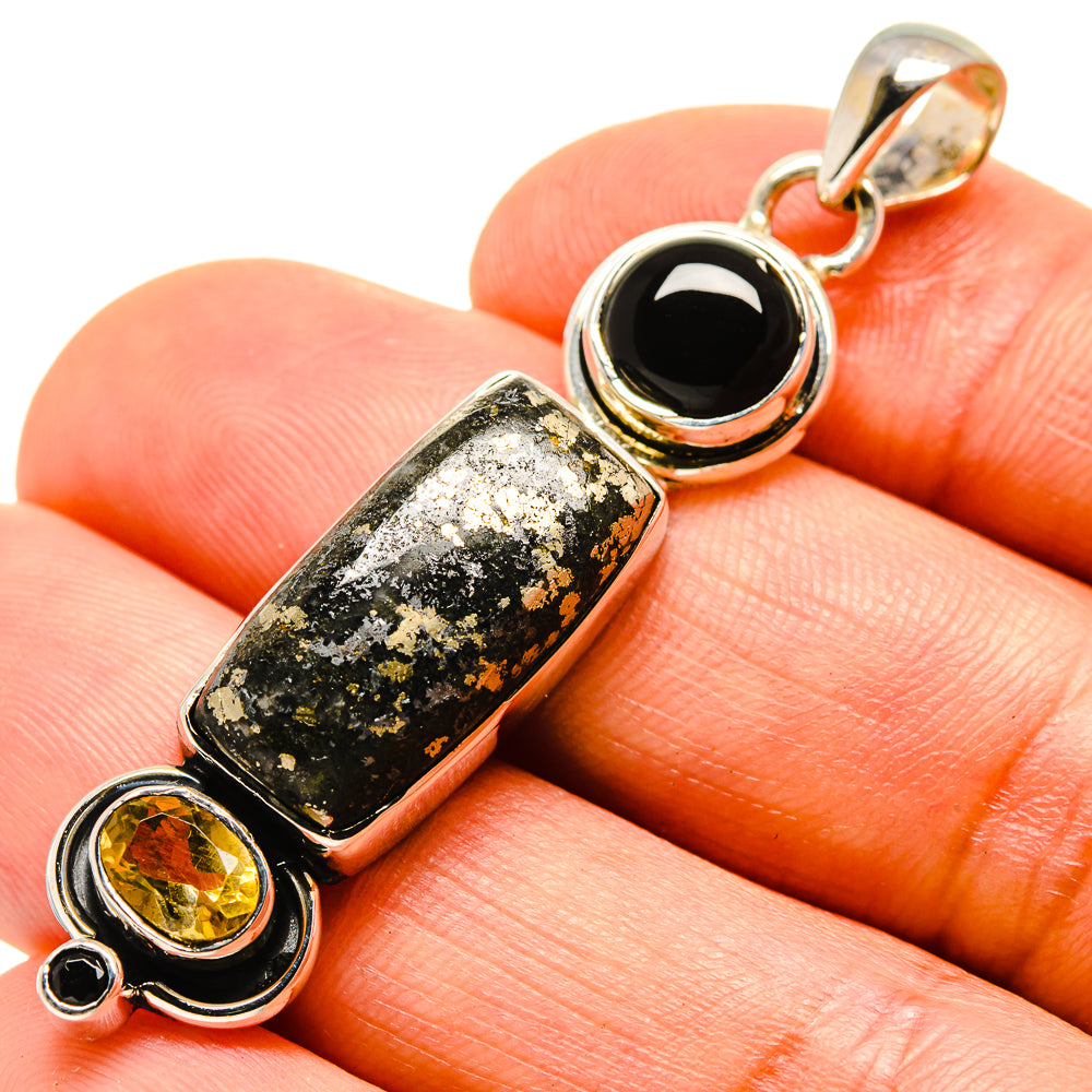 Pyrite Agate Pendants handcrafted by Anasilvercos - PD755421
