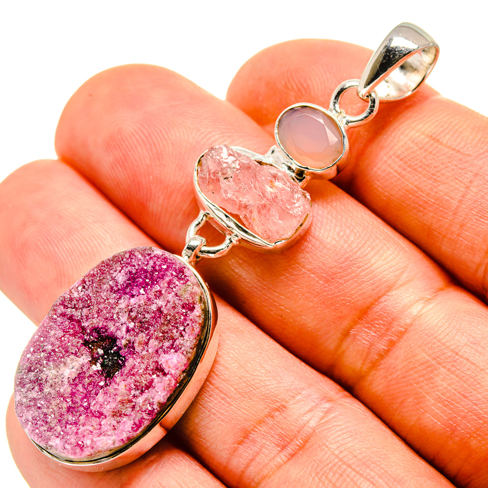 Cobalto Calcite Druzy Pendants handcrafted by Anasilvercos - PD755429