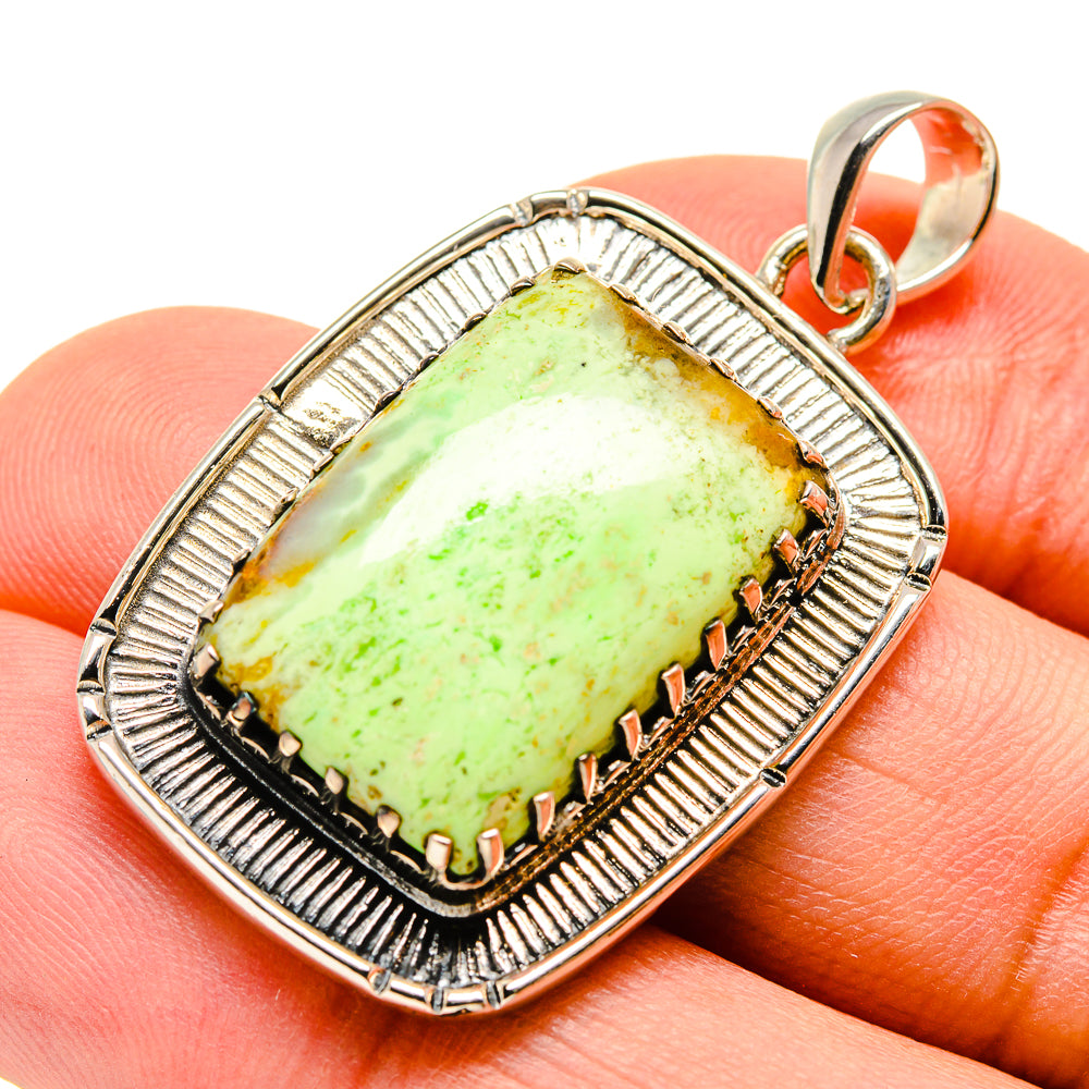 African Green Opal Pendants handcrafted by Anasilvercos - PD755443