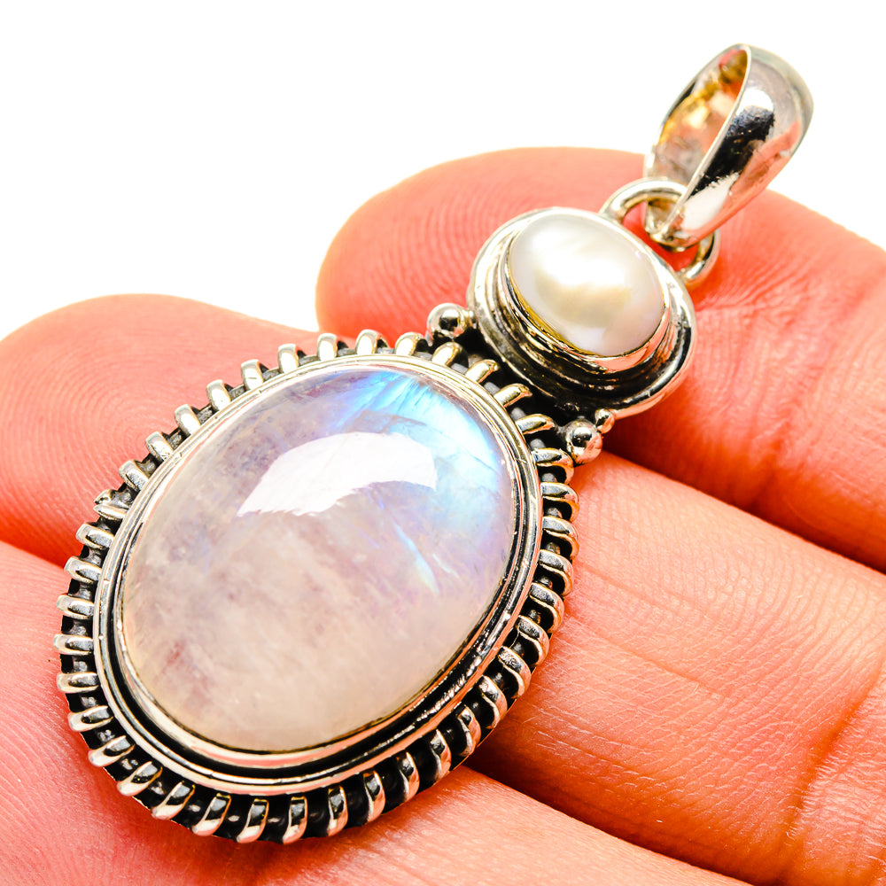 Rainbow Moonstone Pendants handcrafted by Anasilvercos - PD755448