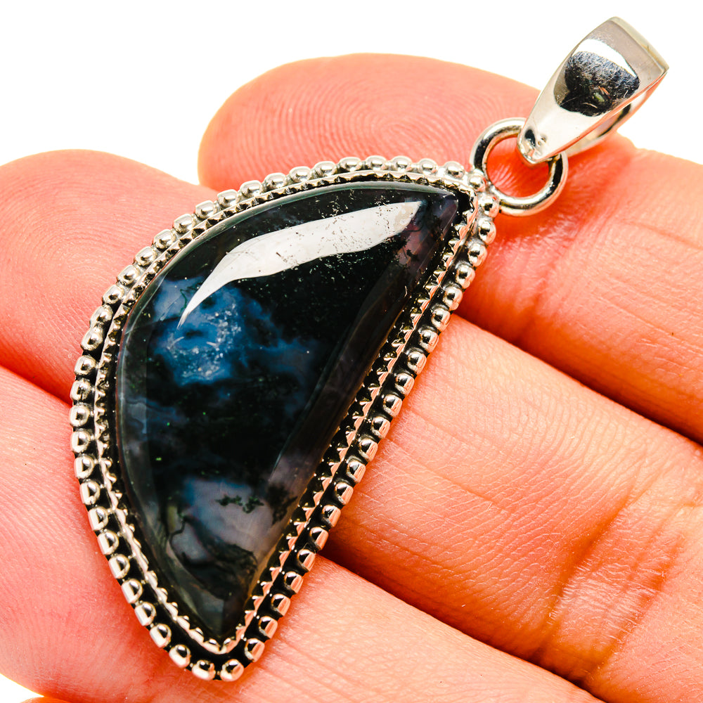 Green Moss Agate Pendants handcrafted by Anasilvercos - PD755450