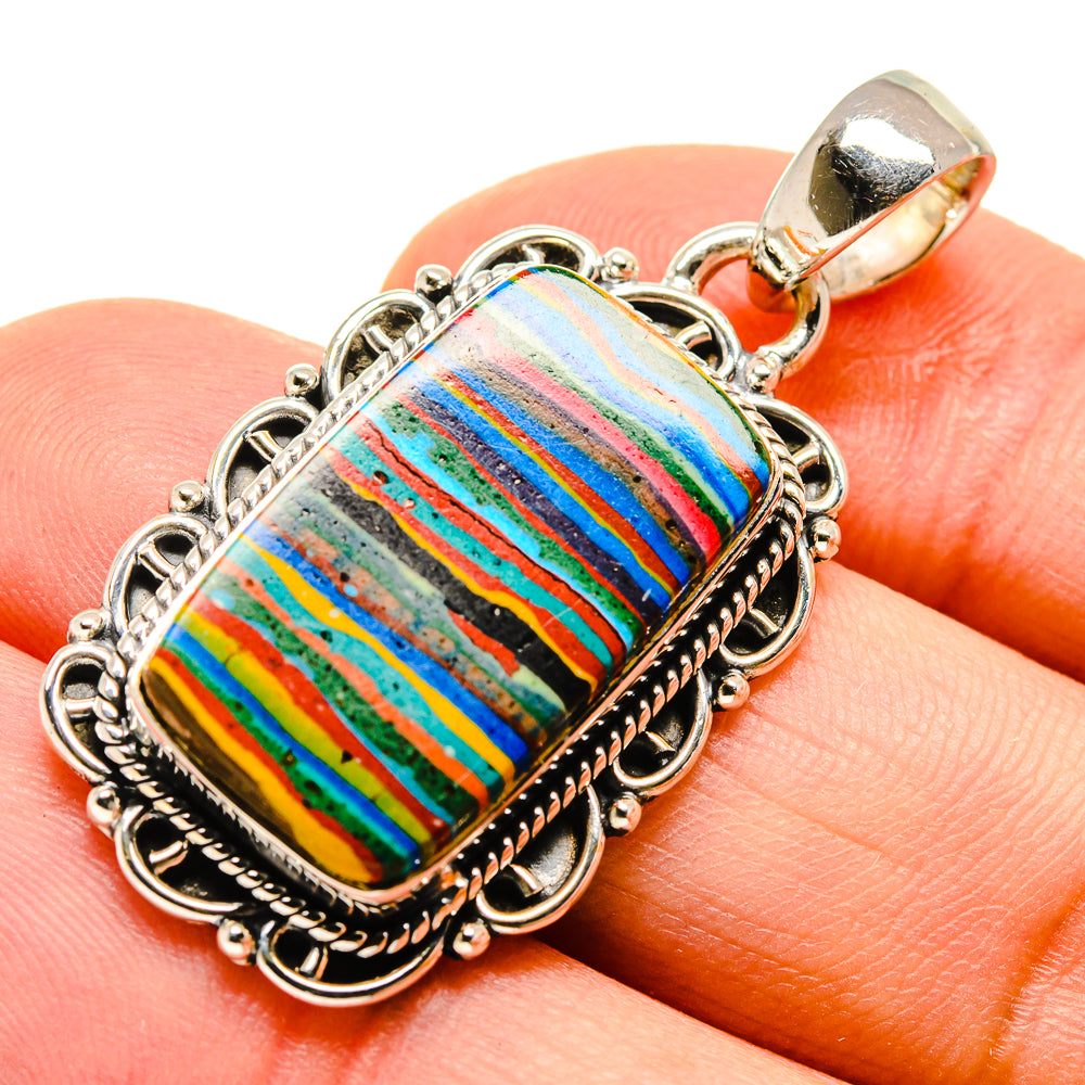 Rainbow Calsilica Pendants handcrafted by Anasilvercos - PD755455