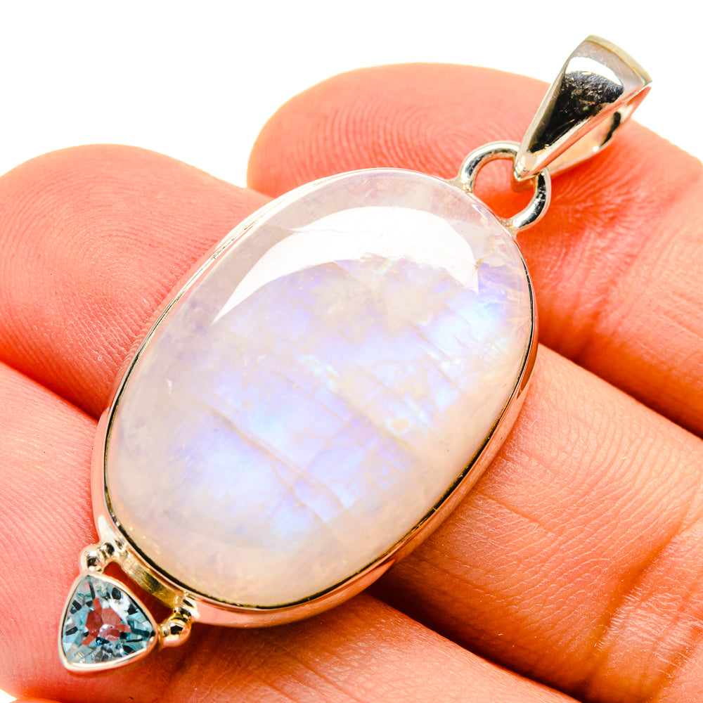 Rainbow Moonstone Pendants handcrafted by Anasilvercos - PD755457