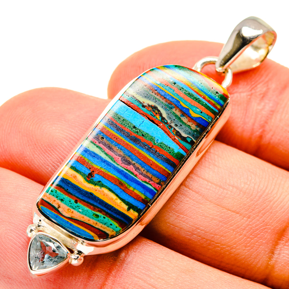 Rainbow Calsilica Pendants handcrafted by Anasilvercos - PD755469