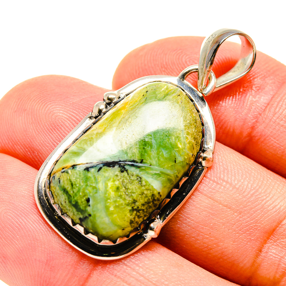 African Green Opal Pendants handcrafted by Anasilvercos - PD755486