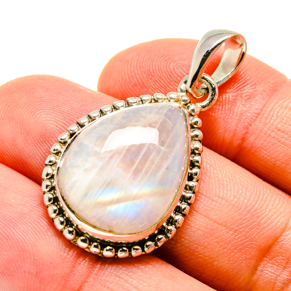 Rainbow Moonstone Pendants handcrafted by Anasilvercos - PD755501