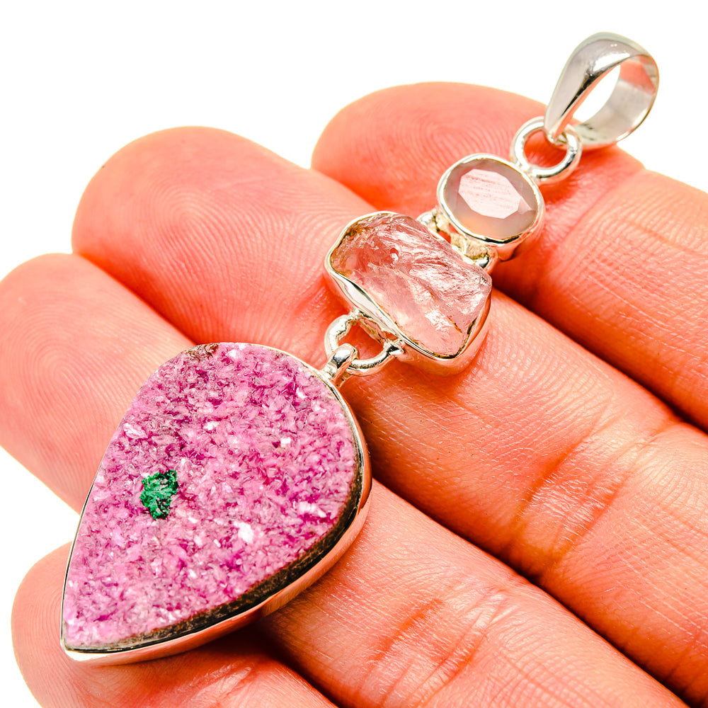 Cobalto Calcite Druzy Pendants handcrafted by Anasilvercos - PD755508