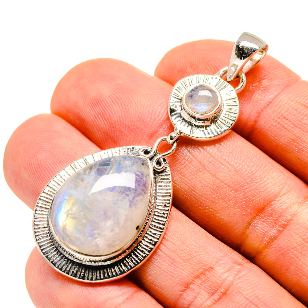 Rainbow Moonstone Pendants handcrafted by Anasilvercos - PD755516