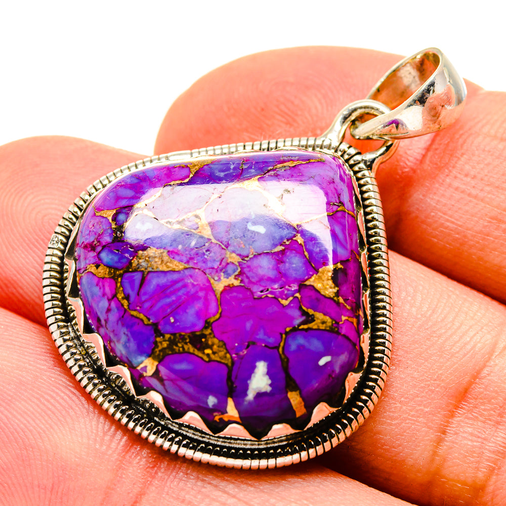 Purple Copper Composite Turquoise Pendants handcrafted by Anasilvercos - PD755542