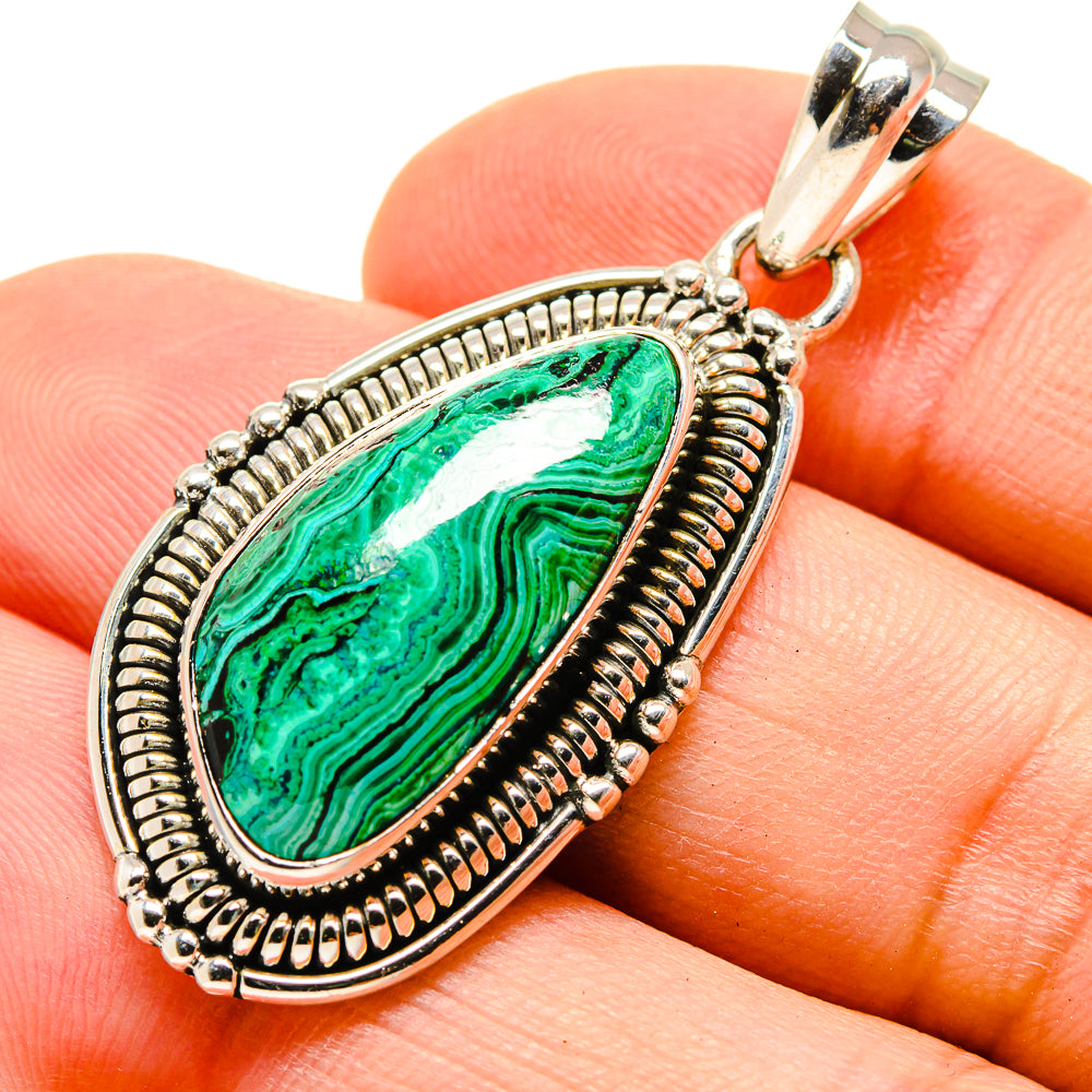 Malachite In Chrysocolla Pendants handcrafted by Anasilvercos - PD755552