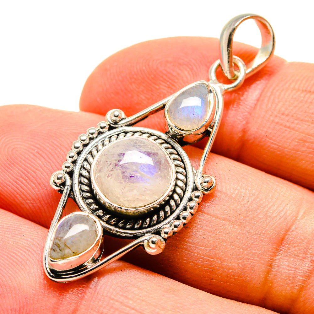 Rainbow Moonstone Pendants handcrafted by Anasilvercos - PD755567