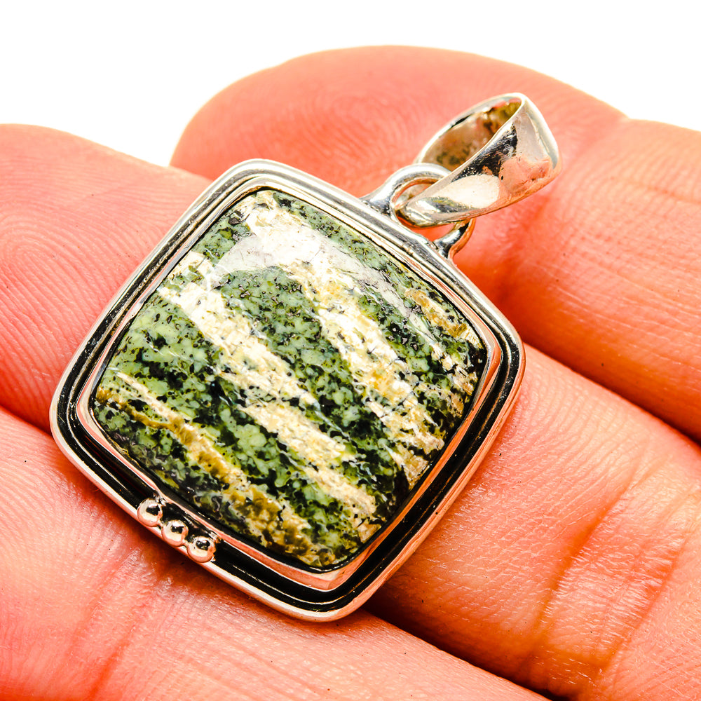 Green Vein Jasper Pendants handcrafted by Anasilvercos - PD755573