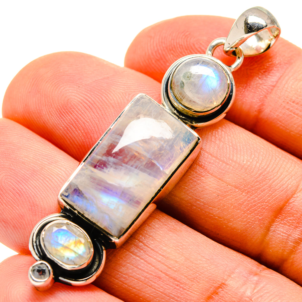 Rainbow Moonstone Pendants handcrafted by Anasilvercos - PD755598