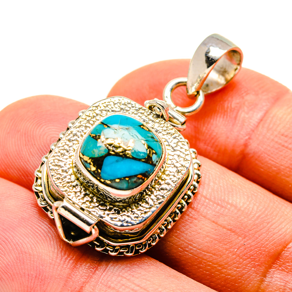 Blue Copper Composite Turquoise Pendants handcrafted by Anasilvercos - PD755643