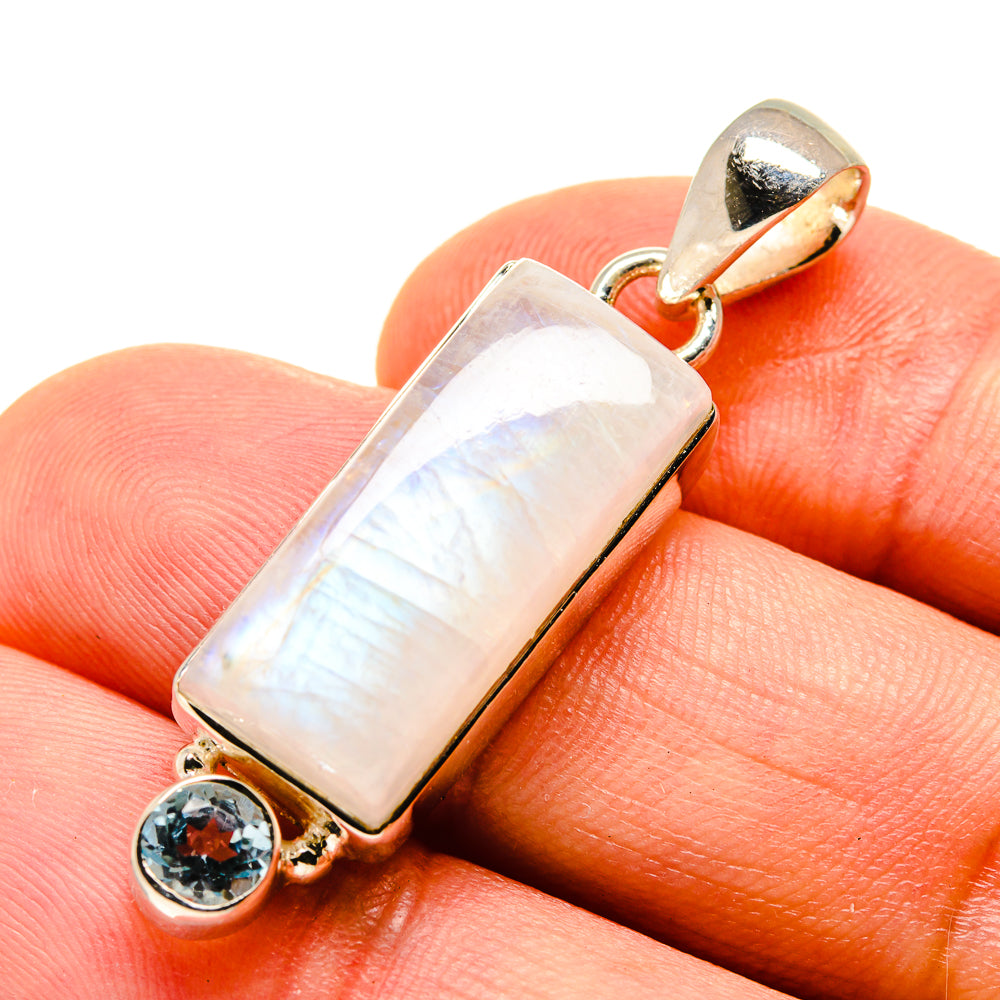 Rainbow Moonstone Pendants handcrafted by Anasilvercos - PD755660