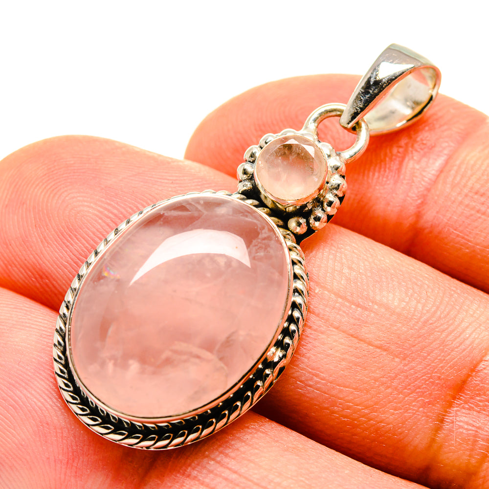 Rose Quartz Pendants handcrafted by Anasilvercos - PD755687