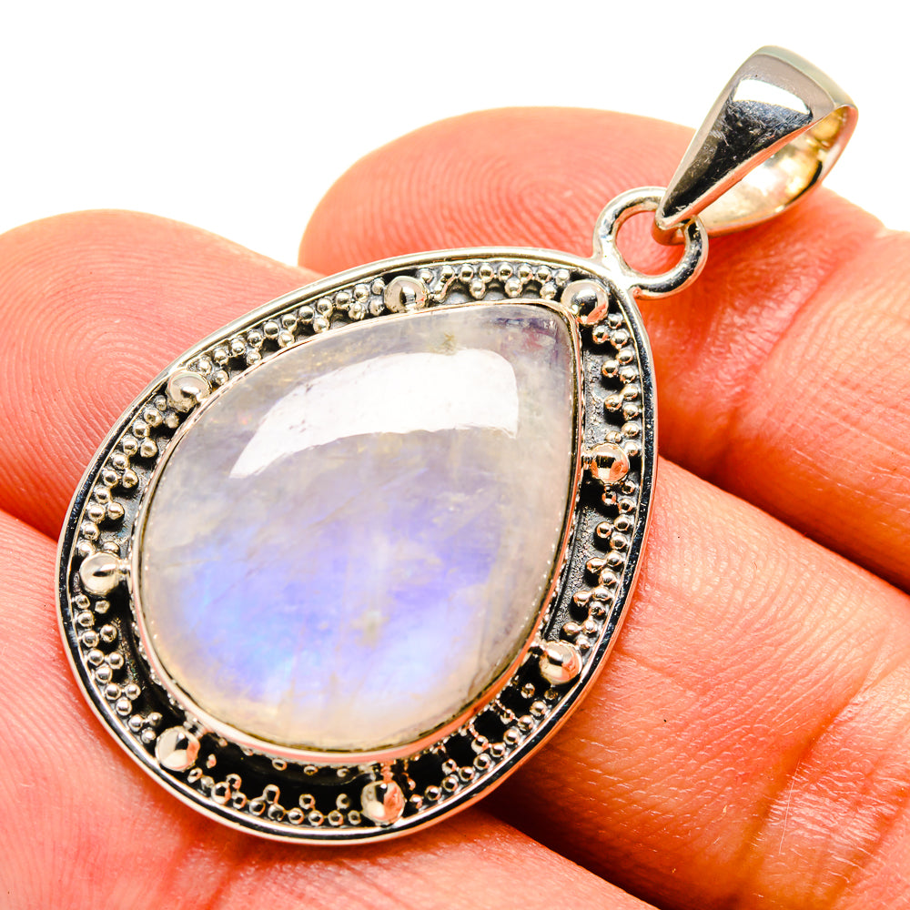 Rainbow Moonstone Pendants handcrafted by Anasilvercos - PD755695