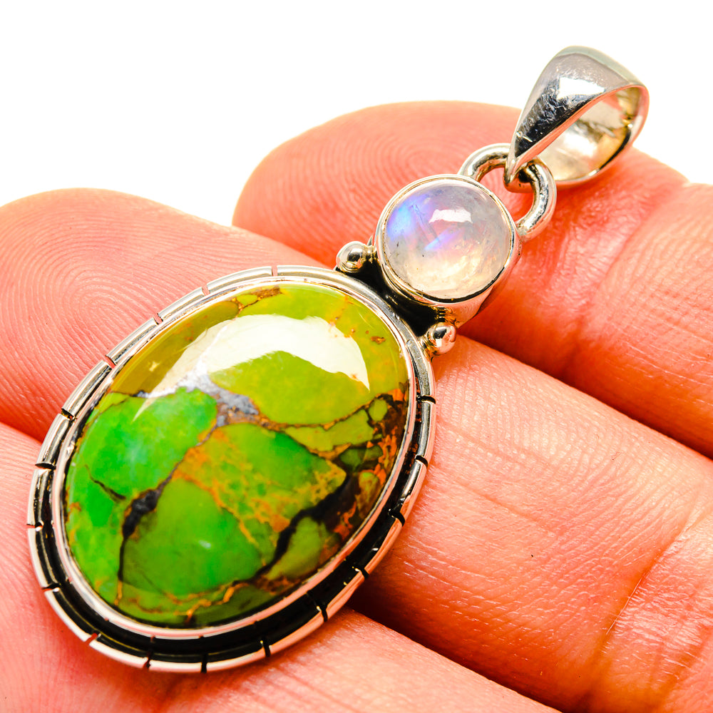 Green Copper Composite Turquoise Pendants handcrafted by Anasilvercos - PD755700