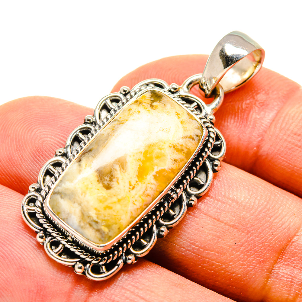 Plume Agate Pendants handcrafted by Anasilvercos - PD755706