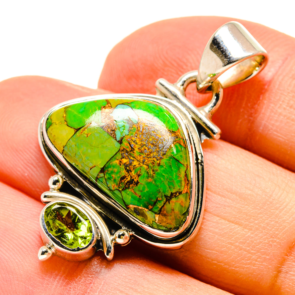 Green Copper Composite Turquoise Pendants handcrafted by Anasilvercos - PD755740