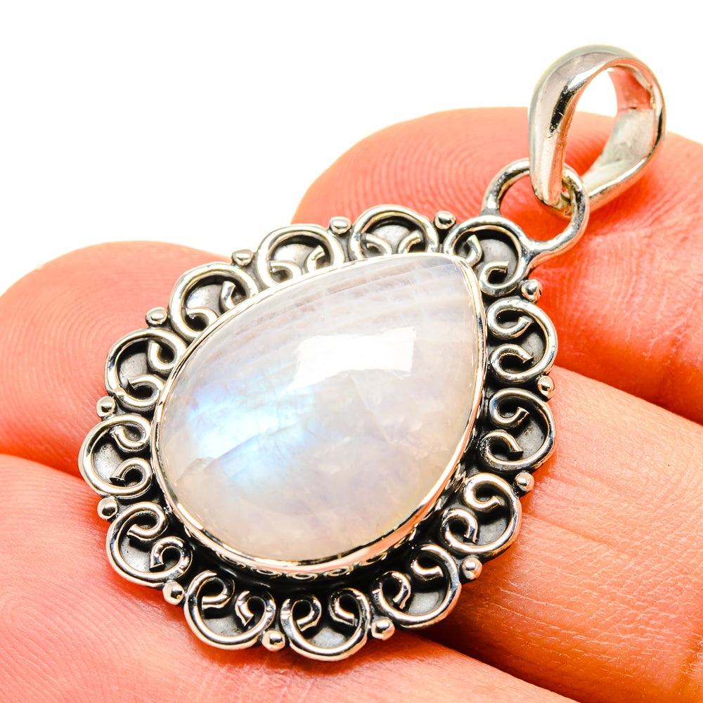 Rainbow Moonstone Pendants handcrafted by Anasilvercos - PD755746