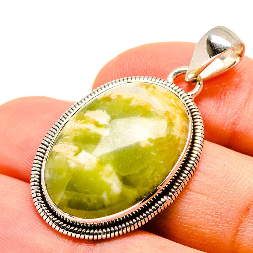 African Green Opal Pendants handcrafted by Anasilvercos - PD755747